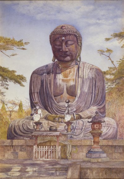 Daibutsu, Grande statue en bronze de Bouddha à Kamakura, Japon - Henry Roderick Newman